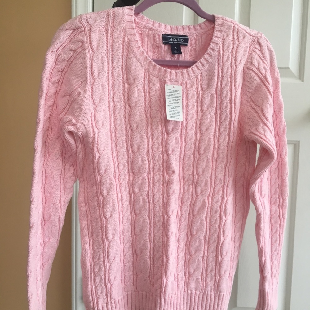 Land's End light pink sweater